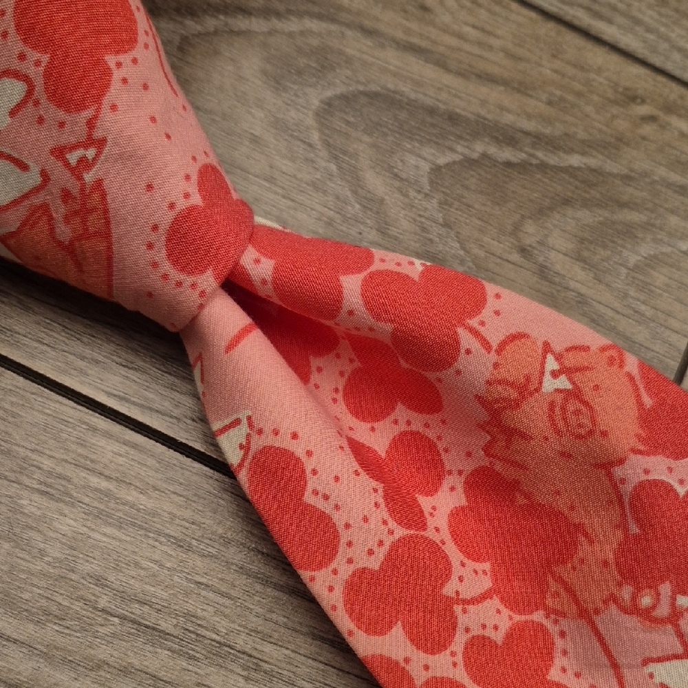LILLY PULITZER Pink White Floral Multicolor PIGS‎ Pattern Mens Cotton Tie RARE